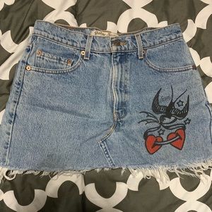 Levi’s Sailor Jerry for Urban Renewal Denim Skirt